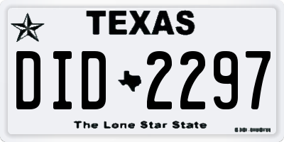 TX license plate DID2297
