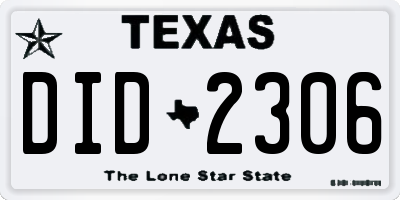 TX license plate DID2306