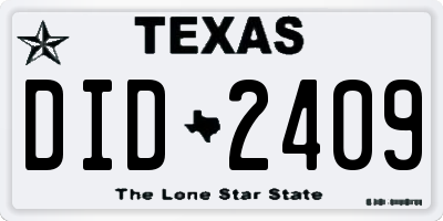 TX license plate DID2409