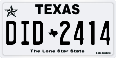TX license plate DID2414