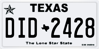 TX license plate DID2428