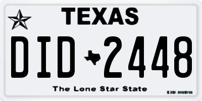 TX license plate DID2448
