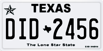 TX license plate DID2456