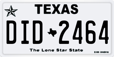 TX license plate DID2464