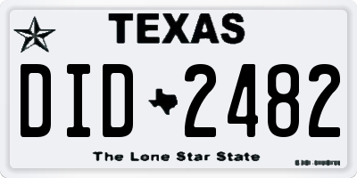 TX license plate DID2482
