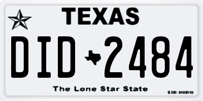 TX license plate DID2484