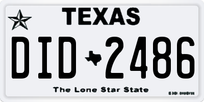 TX license plate DID2486