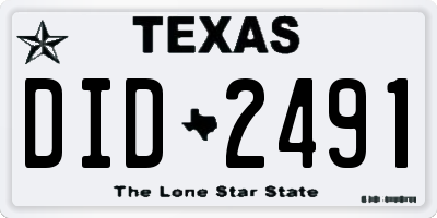 TX license plate DID2491