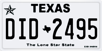 TX license plate DID2495