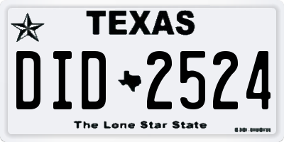 TX license plate DID2524