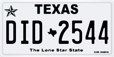 TX license plate DID2544