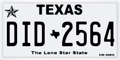 TX license plate DID2564