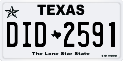 TX license plate DID2591