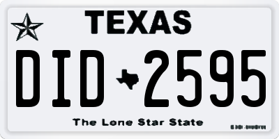 TX license plate DID2595