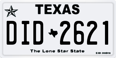 TX license plate DID2621