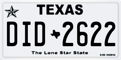 TX license plate DID2622