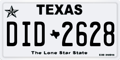 TX license plate DID2628