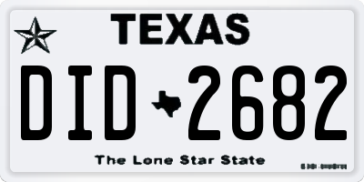 TX license plate DID2682