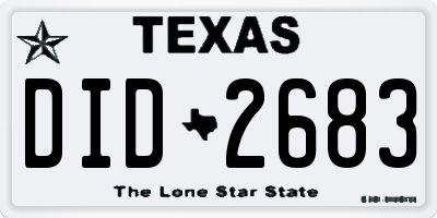TX license plate DID2683