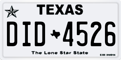 TX license plate DID4526