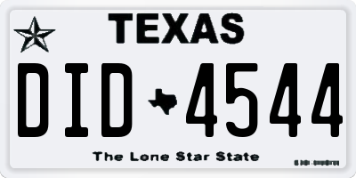 TX license plate DID4544