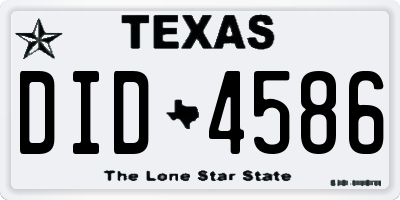 TX license plate DID4586