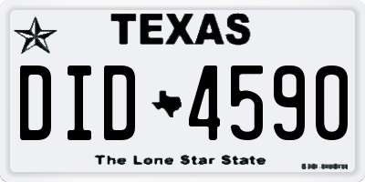 TX license plate DID4590