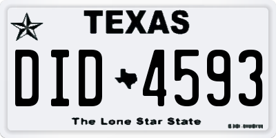 TX license plate DID4593