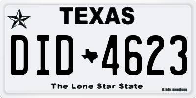 TX license plate DID4623