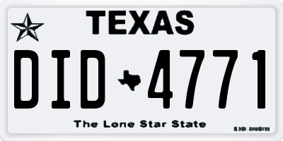 TX license plate DID4771