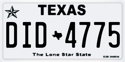 TX license plate DID4775