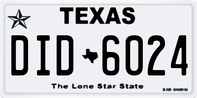TX license plate DID6024