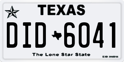 TX license plate DID6041