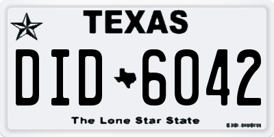 TX license plate DID6042