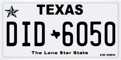 TX license plate DID6050