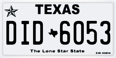 TX license plate DID6053