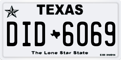 TX license plate DID6069