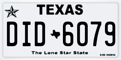 TX license plate DID6079