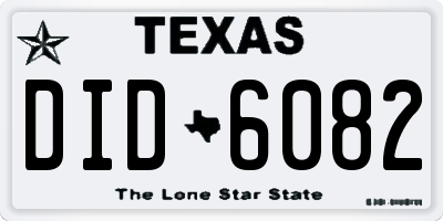 TX license plate DID6082