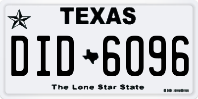 TX license plate DID6096