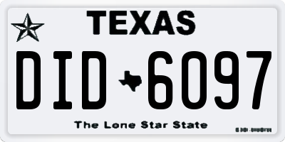 TX license plate DID6097