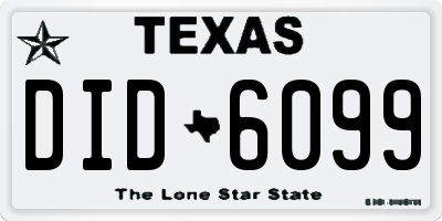TX license plate DID6099