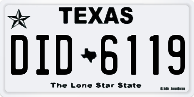 TX license plate DID6119