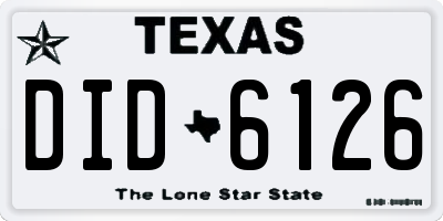 TX license plate DID6126