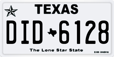 TX license plate DID6128
