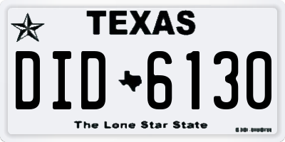 TX license plate DID6130