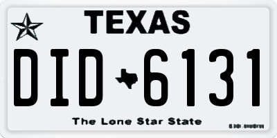 TX license plate DID6131