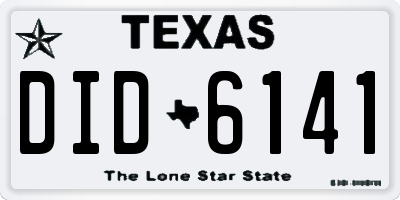 TX license plate DID6141