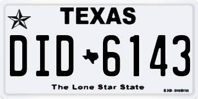 TX license plate DID6143