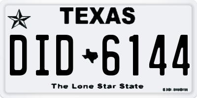 TX license plate DID6144